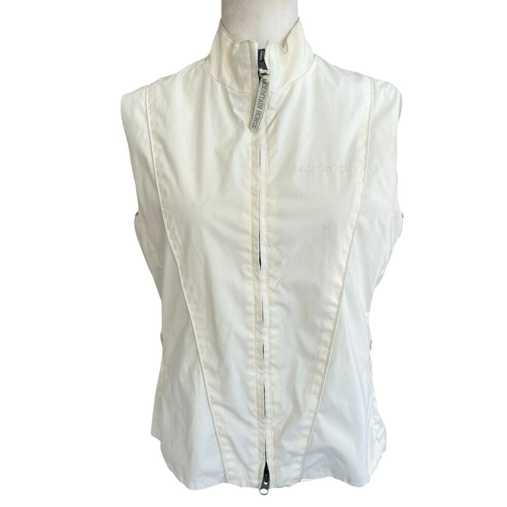 Mountain Horse Full Zip Riding Vest Women Medium Cream Equestrian Horses Outdoor